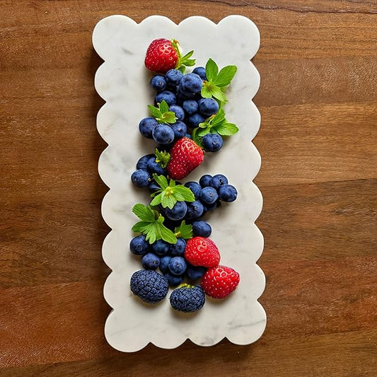 Scalloped Marble Tray