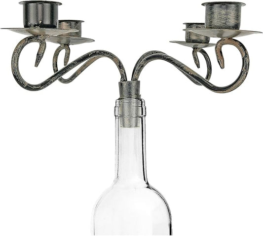 Four Taper Bottle Iron Candelabra