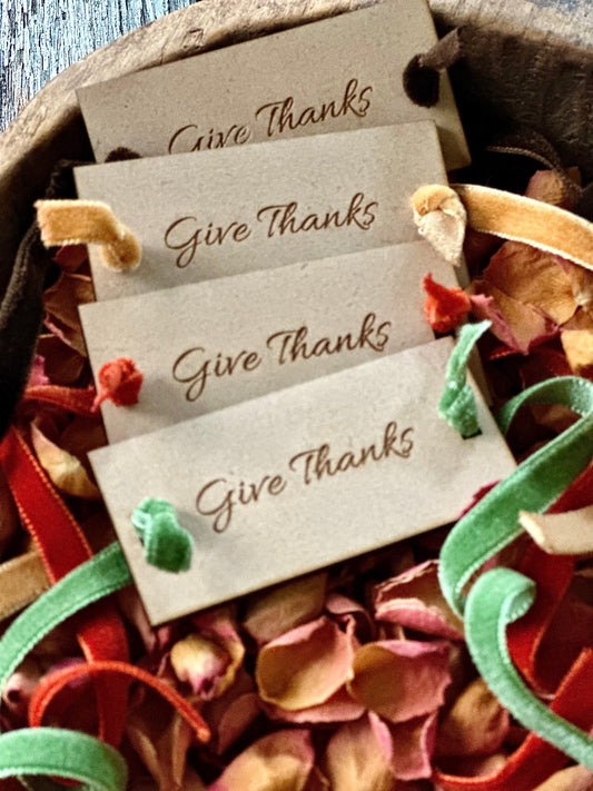 Give Thanks Wood Tie Napkin Rings