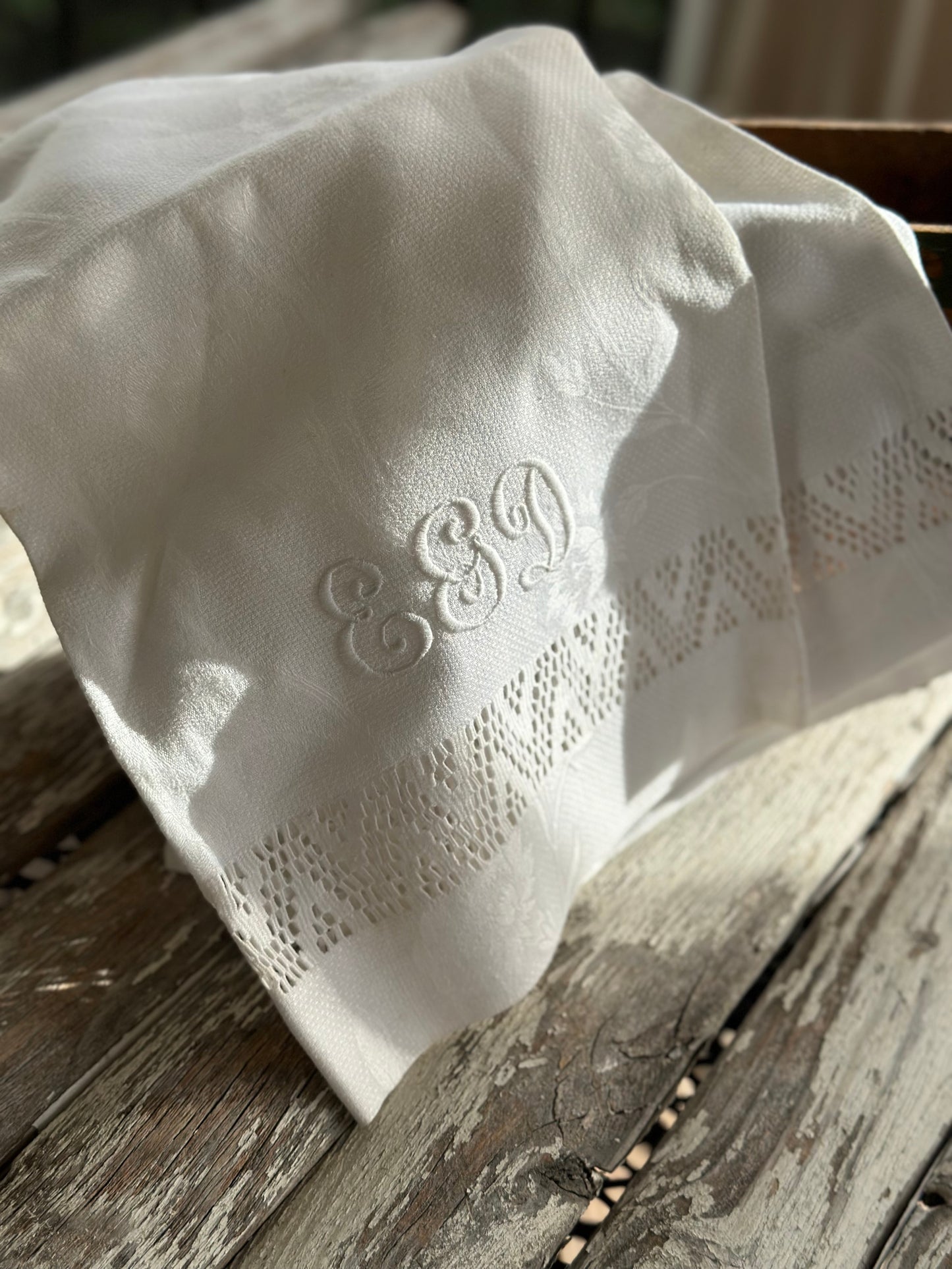 Vintage Monogrammed French Linen Towel