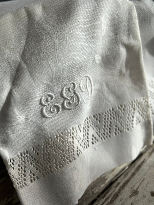 Vintage Monogrammed French Linen Towel