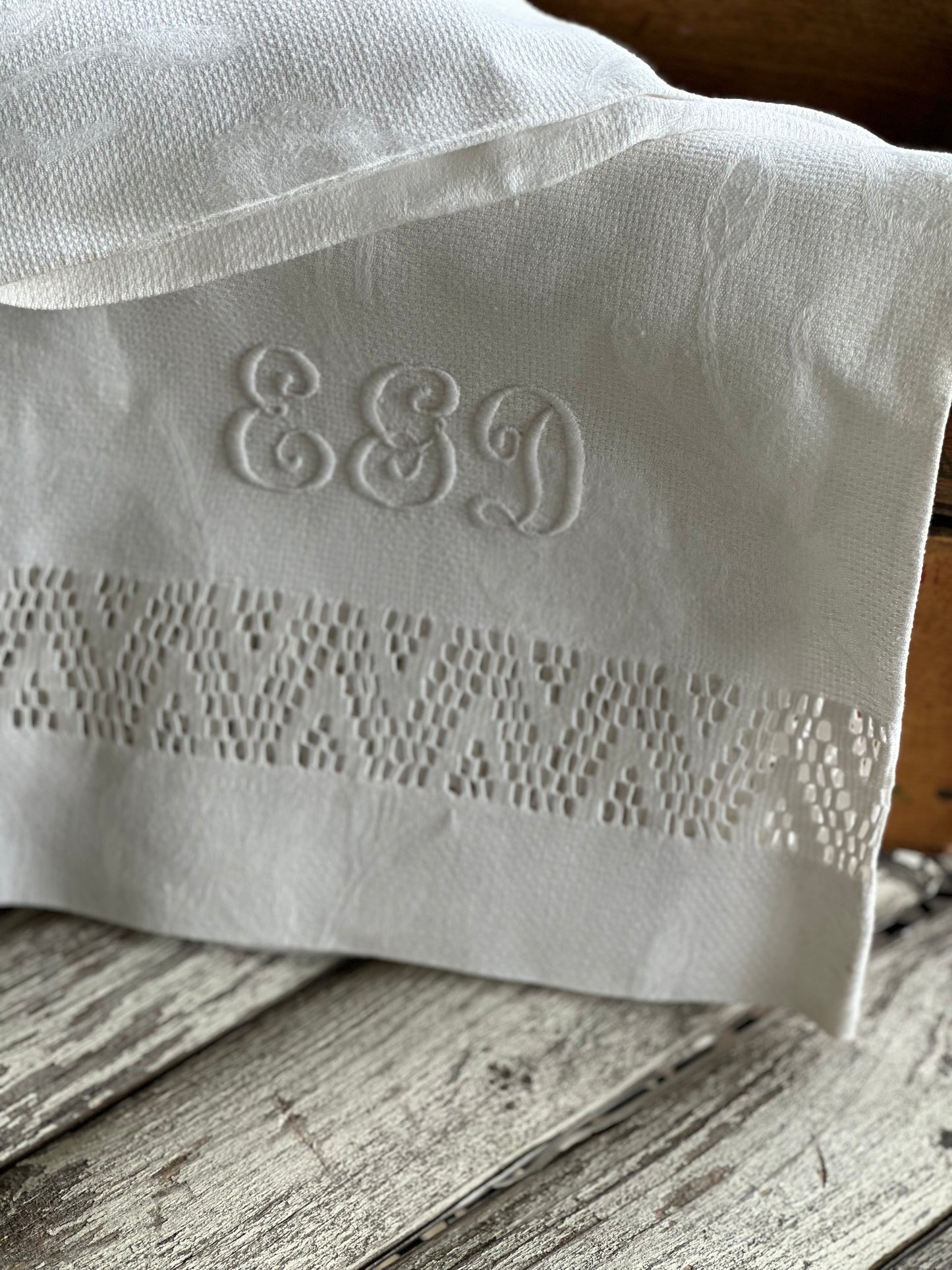 Vintage Monogrammed French Linen Towel