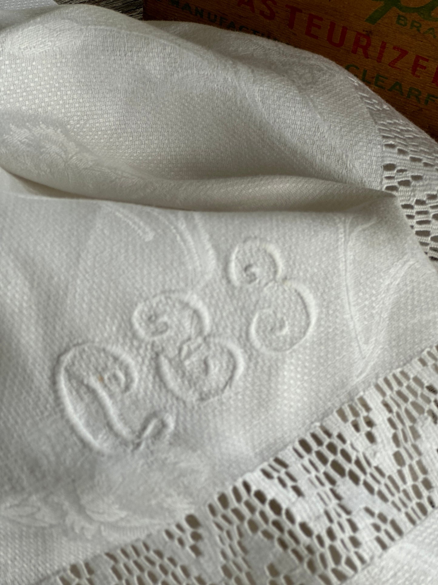 Vintage Monogrammed French Linen Towel