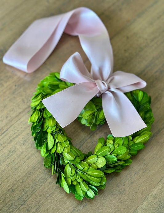 Preserved Boxwood 6" Heart Shaped Wreath