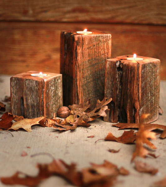 Reclaimed Wood Candle Holder Blocks