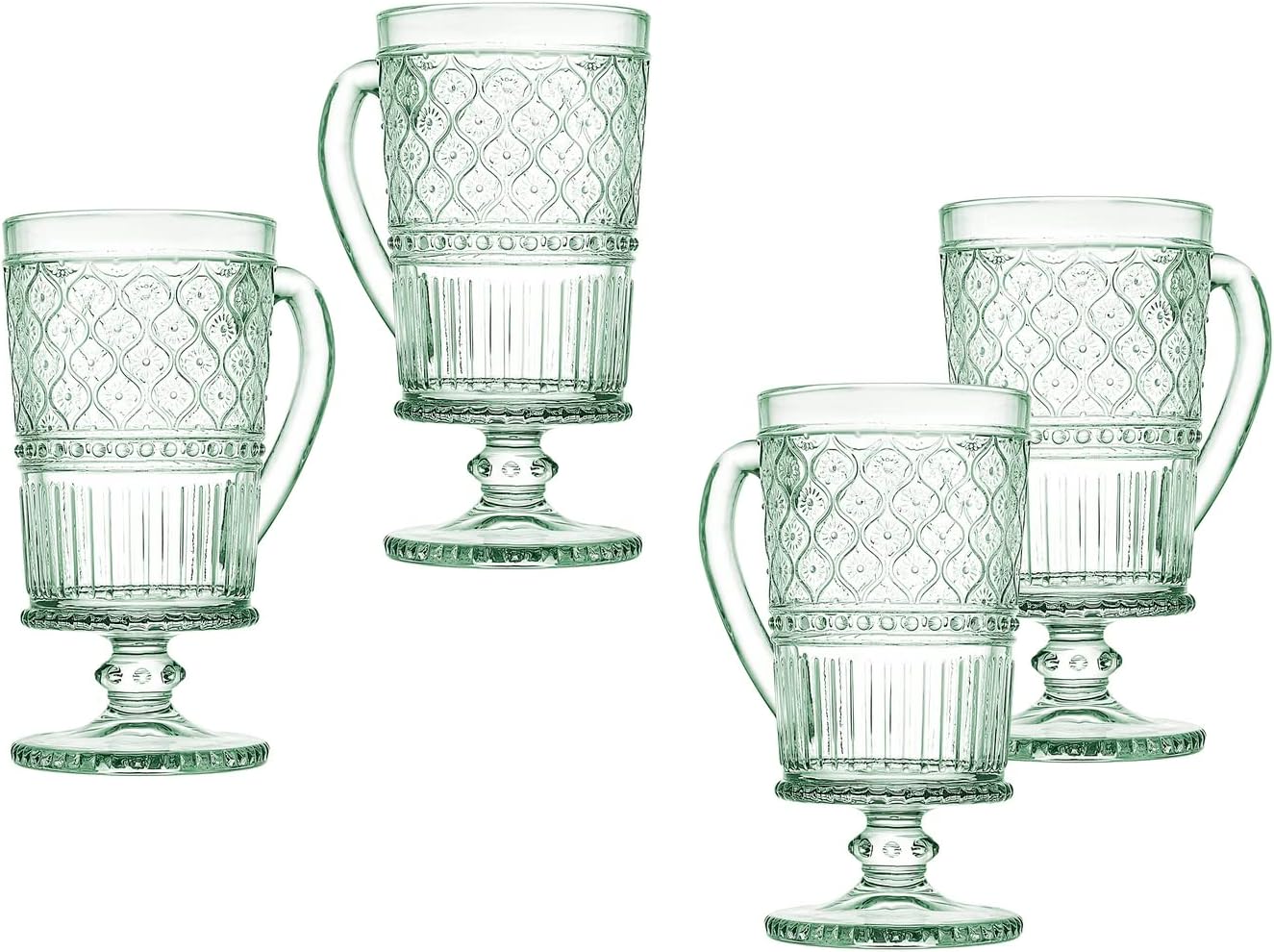 Footed Green Coffee Mugs