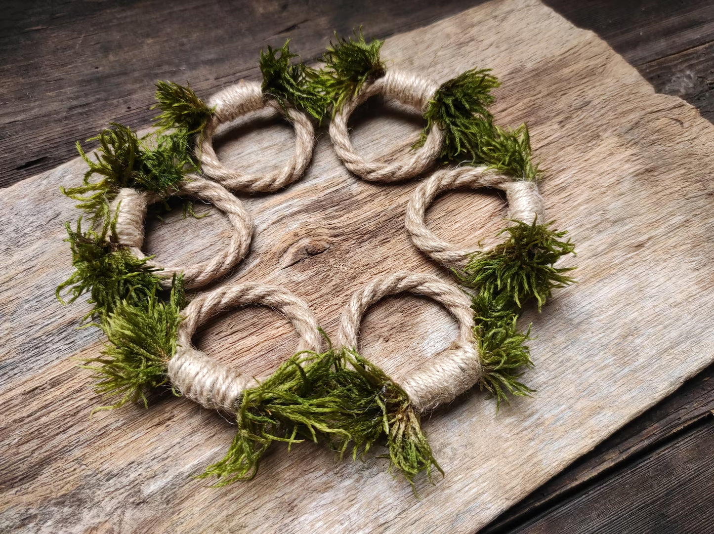 Jute/Moss Napkin Ring