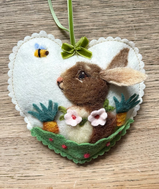 Felted Wool Bunny Spring Ornament